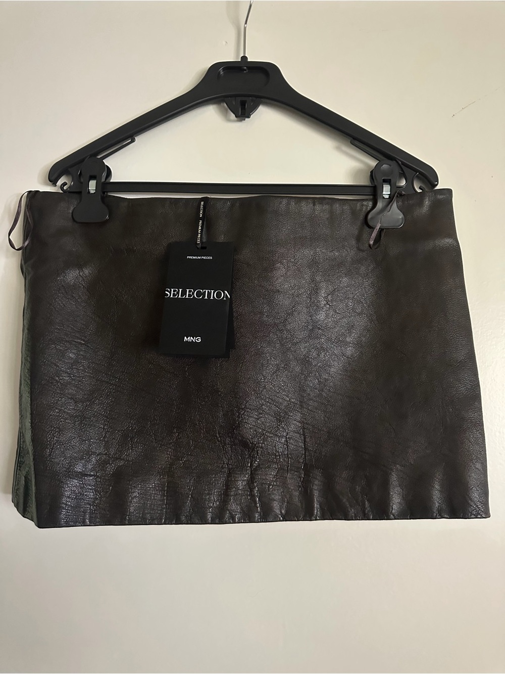 Mango Brown Leather Mini Skirt